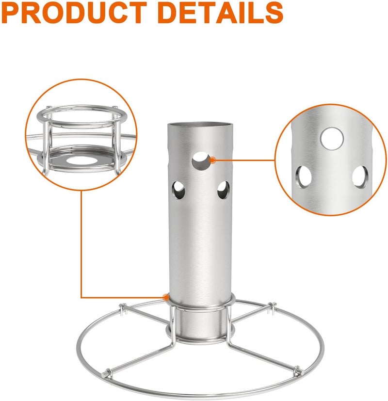 DELSbbq Turkey Fryer Flavor Infuser Stand for Char-Broil Big Easy Oil-Less, Stainless Steel Turkey Chicken Fryer for Deep Fry Pot/Grill BBQ, Beer Can Chicken Holder for Charbroil 4897766R06 - Image 3